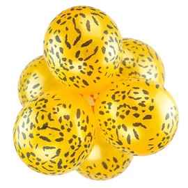 Happium 10Pcs 12" Printed Latex Balloons, Kids Theme Birthday Party, Farm Safari Animal Theme Balloons Theme Birthday Party Kids Puppy Birthday Party Decoration (Leopard)
