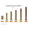 LBY 35 Sets Threaded Insert Nuts and Bolt Assortment Kit,