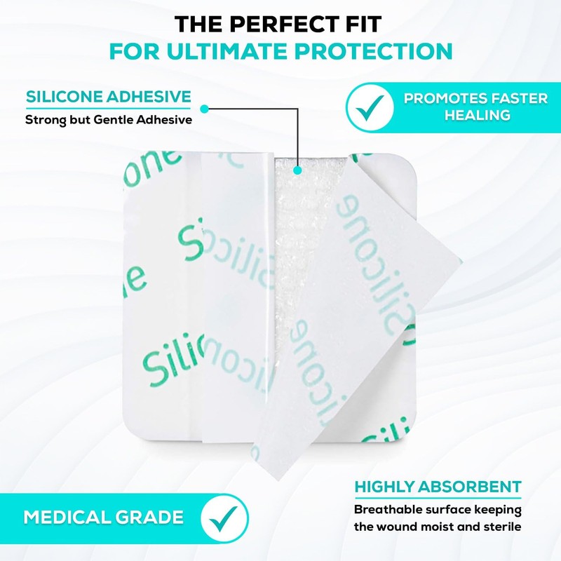 MedVance TM Silicone - Silicone Adhesive Foam Absorbent Dressing, 2"x2",