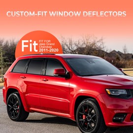 ACLONG in-Channel Rain Guards Black Vent Window Visors Compatible with Jeep Grand Cherokee 2011 2012 2013 2014 2015 2016 2017 2018 2019 2020 Side Shatterproof Sun Visor Window Deflectors 4-Pieces