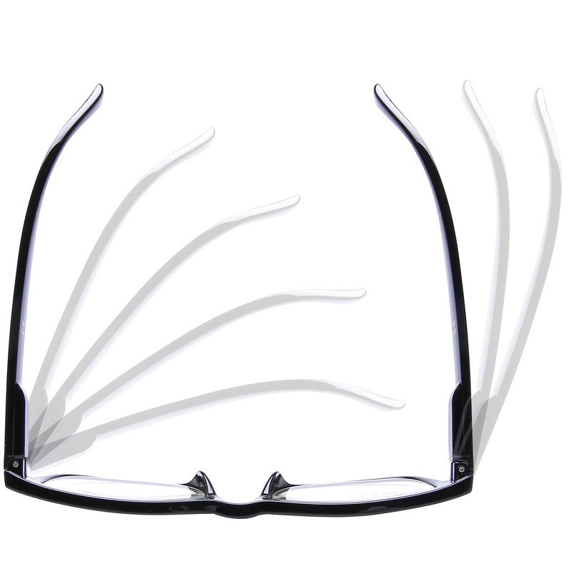 DOOViC Blaulichtfilter Lesebrille Schwarz Damen 2,25 - Großer Rahmen Breite