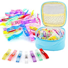 Doukey Large Sewing Clips Fabric Clips 50PCS Jumbo Quilt Clips for Quilting Assorted Colors, Multipurpose Craft Sewing Supplies Quilting Accessories Crafting Tools