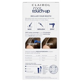 Clairol Nice 'n Easy Root Touch-Up 5 Kit, Matches Medium Brown Shades of Hair Coloring, Includes Precision Brush Applicator Tool (Pack of 2)