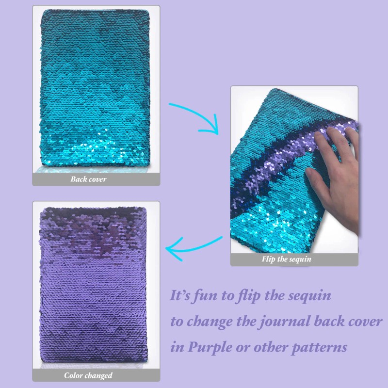 A5 Notebook Kids Journal Notebooks Sequins Diary Notebook Stationery for