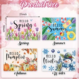 FYSUIMU 4Pcs Seasonal Magnetic Mailbox Cover Standard Size 18 x 21 Inch Spring Summer Autumn Winter Mailbox Wrap for Outdoor Home Yard Garden Decoration