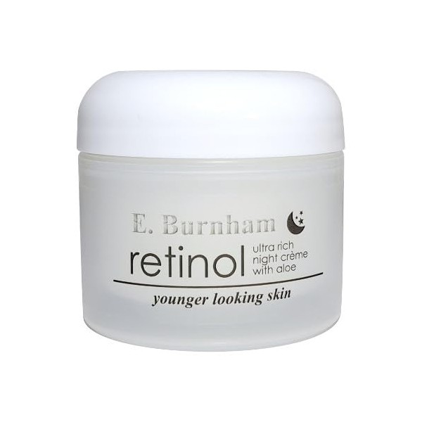 E. Burnham Retinol Ultra Rich Night Créme w/Aloe - Anti-Aging Facial Moisturizer Cream - Reduce Wrinkles & Fine Lines 2 Oz.
