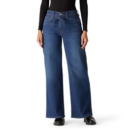 Levi Strauss Signature Gold Women's Heritage Belted Wide Leg Jeans Mid-Rise Stretch Denim (Also Available in Plus), (New) Bayou Blues, 10