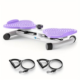 Exercise Twister, Aerobic Waist Twister With Loop Resistance Belt, Waist Trainer, Pink And Purple, 20.87 Inches - Color: Purple