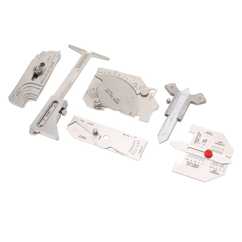 6Pcs Weld Gauge Set Fillet Include Hi Lo Gauge Porosity