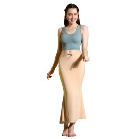 Jaanvi fashion Lycra Saree Shapewear Petticoat for Women Cotton Blend Petticoat Skirts for Women Shaping Dress for Saree, nude
