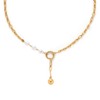 Rymenioy 18k Gold Plated Ball Pendant Drop Y Necklaces Lariat