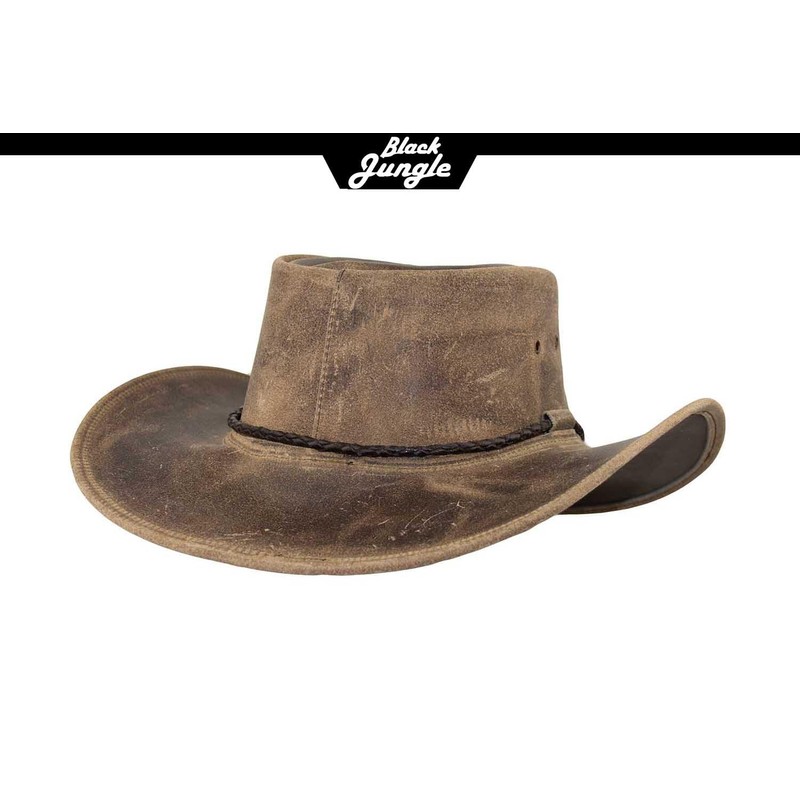 Black Jungle Kimbolton Leather Western Hat Australia Cowboy Hat, charcoal