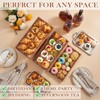 Sintuff 3 Tier Acacia Wood Cupcake Stand, Tiered Serving Tray,