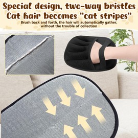 JJpopo Pet Hair Removal Glove, Efficient Grooming Gloves for Pet Hair, Cat Grooming Gloves for Hair Removal, Reusable Cat & Dog Hair Remover for Clothing/Couch/Furniture/Carpet/Car Seat (2Pcs)