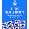 Raffle Tickets Book, 1-1000 - Choose Your Colour: Blue