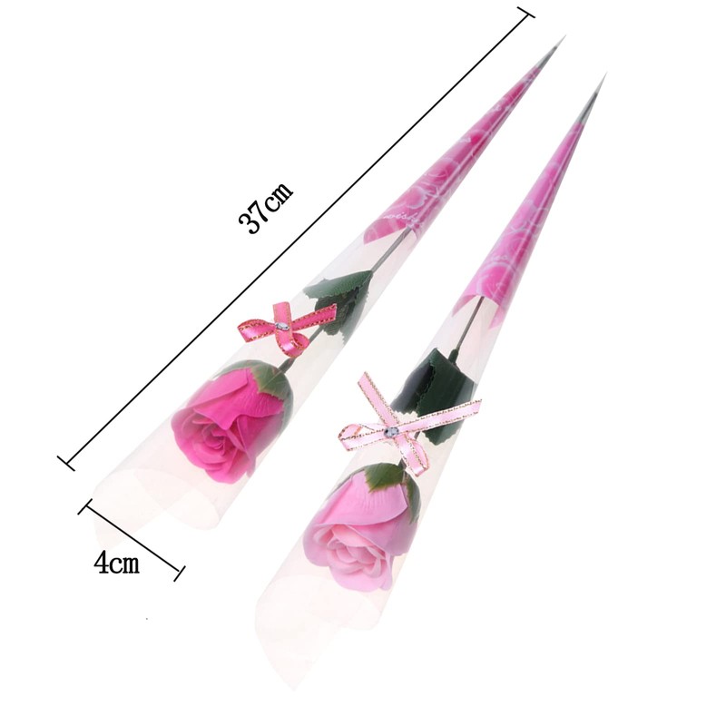 24 Pcs Soap Flowers, Roses, Individually Wrapped, Non-Withering, Gift (Pink