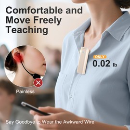 PRUNUS A10 Voice Amplifier Wireless with Lavalier Microphone Charging &Storage,Portable Voice Amplifier with Laple Mic Speaker,Mini Voice Amplifier for Classroom,Speech,Training Outdoor-Beige