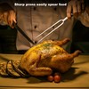 Large Meat Fork with Wood Handle,11.6 Inch Stainless Steel Two