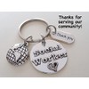 Social Worker Gift Keychain with World Globe and Thank You