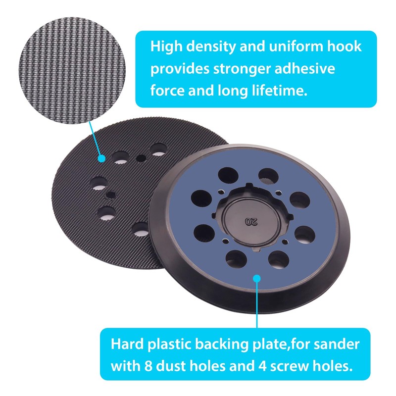 2 Pack Sander Pad for Dewalt,5 inch 8 Hole Hook