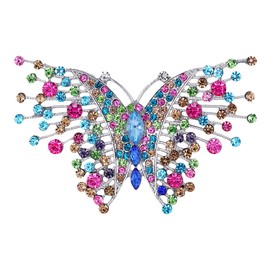 FAIRYGATE Brooches for Women UK Vintage Butterfly Lapel Brooch Pin Colorful Rhinestone Clip Sweater Scarves Shawl Dress Suit Corsage Decoration Delicate Jewelry Gifts B1924