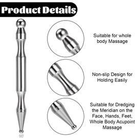 Nogeqi Akupunkturnadeln Multifunktional, Edelstahl Akupressur Stift, Akupunkturstift Meridian Stab Akupunkturstab, Länge 12 Cm Kugel Ø 5/11 Mm Für Massage, Akupressur Und Akupunktur