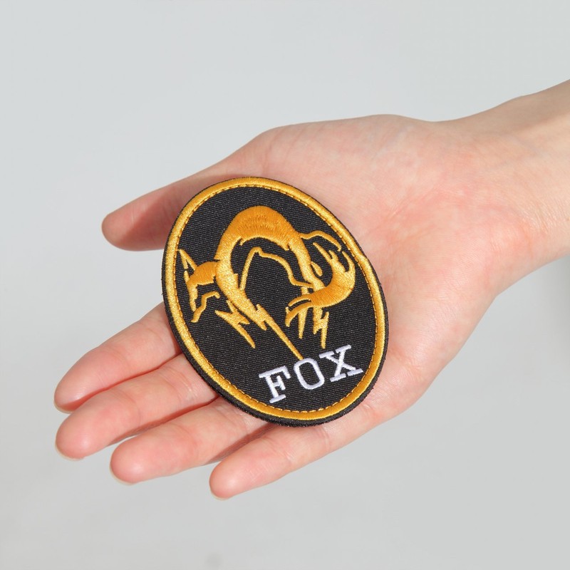 Catsobat FOXHOUND サバイバルゲーム ハロウィンコスプレ ミリタリーパッチ ベルクロワッペン 刺繍タイプ タイプ2 ゴールド