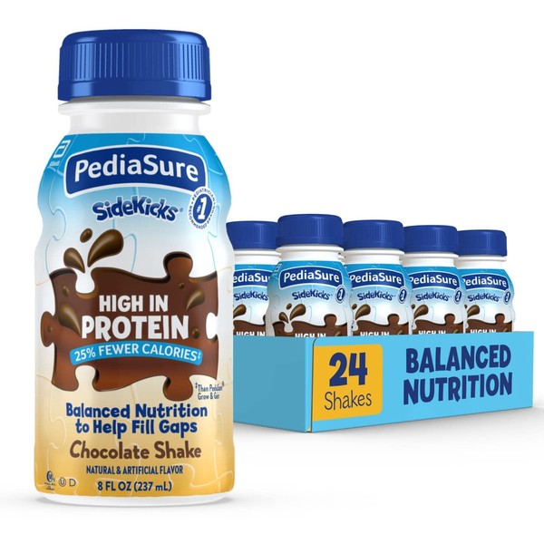 PediaSure Sidekicks Nutrition Drink, Chocolate, 8 fl oz, 24 Count. (Packaging May Vary)