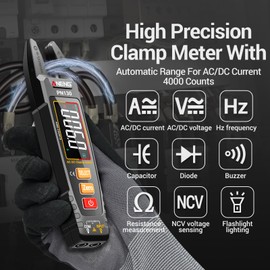 ANENG Multimeter Tester Color LCD TRMS 4000 Counts Clamp Meter Auto Ranging Rechargeable Voltmeter with U-Shaped Jaw Measures AC/DC Current,Voltage,NCV,Ohm,Diode,Capacitance,Resistance,Continuity