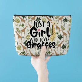 Azteoiz Cute Giraffe Makeup Bag Giraffe Gifts Cosmetic Travel Bag Decor Stuff for Animal Lovers Women Breeder Coworker Girls Sister Best Friend Female for Christmas Birthday