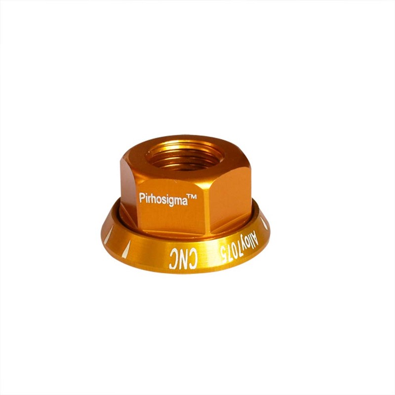 Pirhosigma Golden 2 x M10 Bike Wheel Hub Axle Nuts