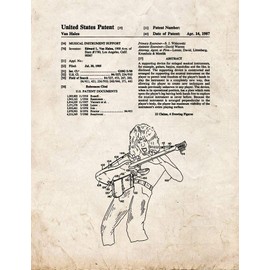 Van Halen Musical Instrument Support Patent Print Old Look (16" x 20") M10625