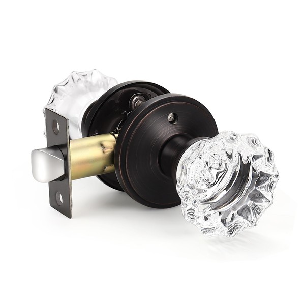 KNOBWELL Privacy Glass Door Knob Crystal Regency Fluted Door Knob