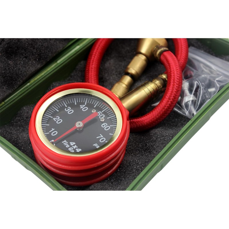 OPENROAD 0-70 PSI Analog Tire Pressure Gauge, 16 inch Hose