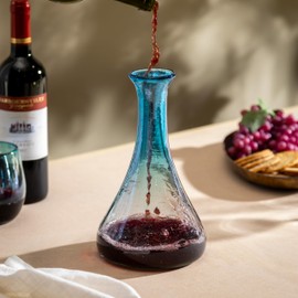 Bambeco Aqua Glass Wine Decanter Aerator, Water Carafe Drink Pitcher, Beverage Decanter for Juice, Milk, Iced Tea and Momosa bar