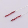 Natural Red Garnet Earrings, Dainty Threader Pair, Gemstone Beads, Birthstone