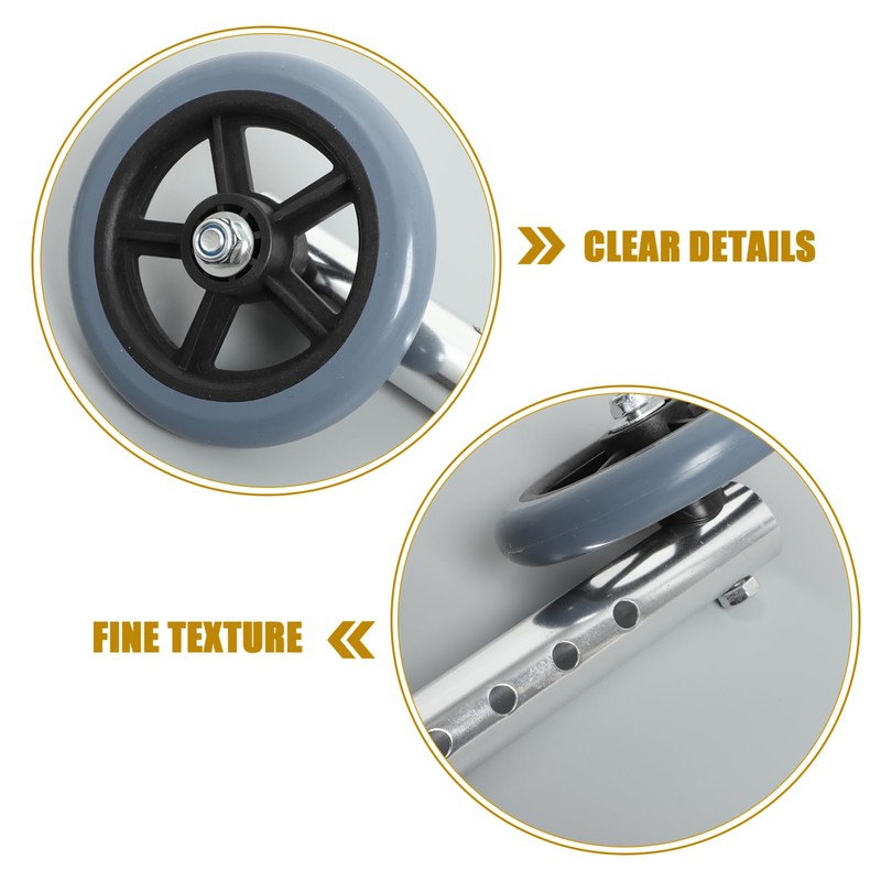 Healvian 2pcs Adjustable Walker Replacement Wheels Lightweight Aluminum Caster for