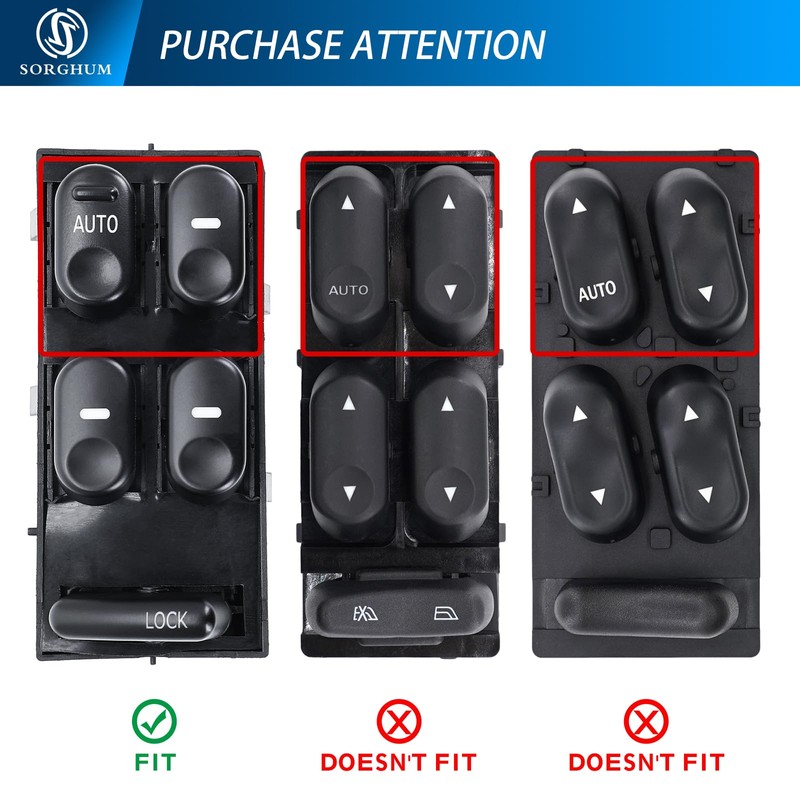 Sorghum Power Window Switch Driver Side - Master Window Switch