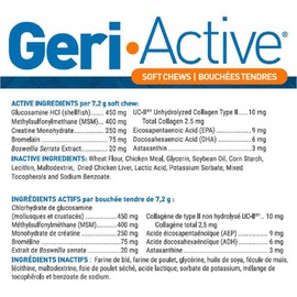 Geri-Active: Dog Joint Supplement for Medium & Large Dogs - 2 Month Supply with Glucosamine for Dogs, UC-II and MSM - Tasty Soft Chew for Complete Dog Joint Care (60 Soft Chews)