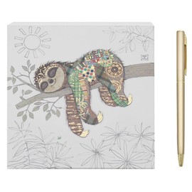 L & P Home & Gifts Simon Sloth Memo Block | Designed By Bug Art | Artistic Square Memo Block For Office, Home or Schools | Murphy Mutt Memo Pad Block With Lovely Designs