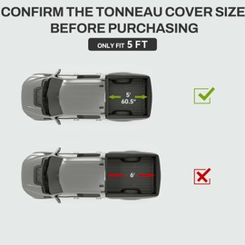AUTOSAVER88 Soft Roll-Up Tonneau Cover Fits for Toyota Tacoma 2016-2023 with Deck Rail System (Excl. Trail Edition) 5ft Bed, Secure, Stylish, and Fuel-Efficient
