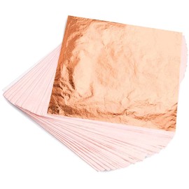 KraftiSky Copper Leaf Sheets - 100 Real Copper Foil Leaves 14x14 cm Metallic Rose Gold Leaf for Craft DIY Proejcts, Paintings, Gilding, Furniture, Makeup & Nail Art…