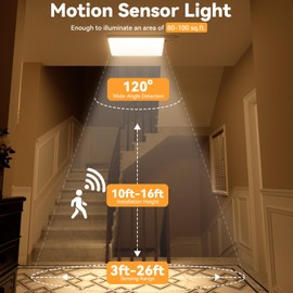 LOLEDS 12000mAh Battery Operated Ceiling Light with Remote, Cordless Overhead Lighting, Adjustable Temperatures & Brightness No Wiring, Motion Sensor Light for Closet Pantry, Hallway, Shed, Shower
