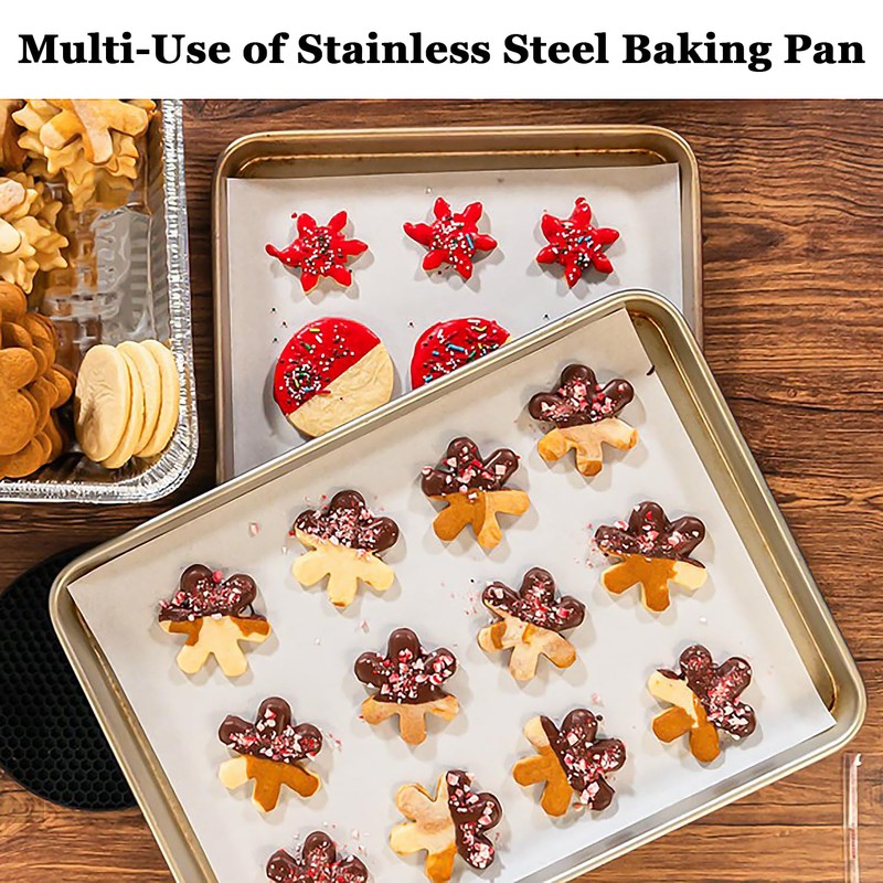 Dyikiti Baking Sheet Set of 3, Stainless Steel Cookie Sheet