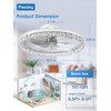Passky 19.7” Low Profile Ceiling Fan with Lights and Remote,