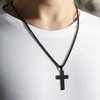DuoDiner Silver Cross Necklace Pendant for Men Boys Stainless Steel