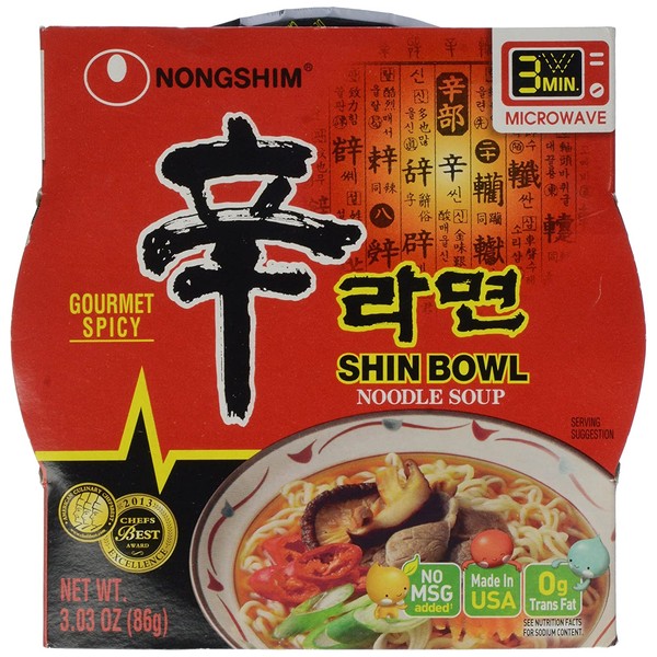 NongShim Shin Bowl Noodle Soup, 3.03 oz.