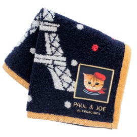 PAUL&JOE ACCESSOIRES 000287-0003-04 Paul & Joe Towel Handkerchief, Nounette in Paris (Navy) [100% Cotton] Women's Hand Towel, Approx. 9.8 inches (25 cm), navy
