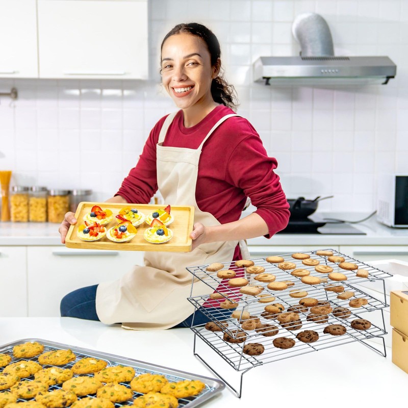Hunnycook Cooling Racks - 10 * 16 Inch 3PCS Stackable