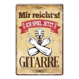 Mir reich's ich Spiel jetzt Gitarre Tin Sign – Retro Decorative Metal Sign – Funny Signs Gift with Funny Saying for Guitar Player Guitar Player Decoration Rehearsal Room – 20 x 30 cm